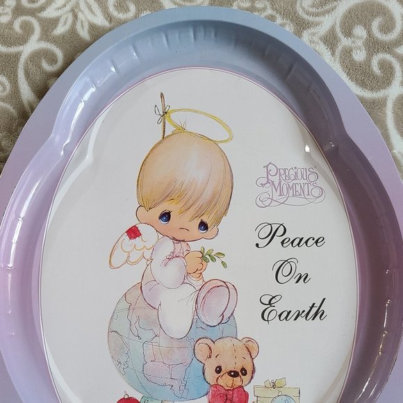 PRECIOUS MOMENTS Peace on Earth Aluminum Serving Platter - Picture 5 of 5